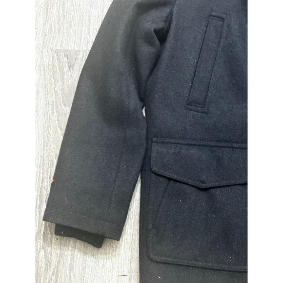 Tommy Hilfiger Overcoat Jacket Men's Size Small Full Zip Pockets Wool Blend Gray - Picture 6 of 13